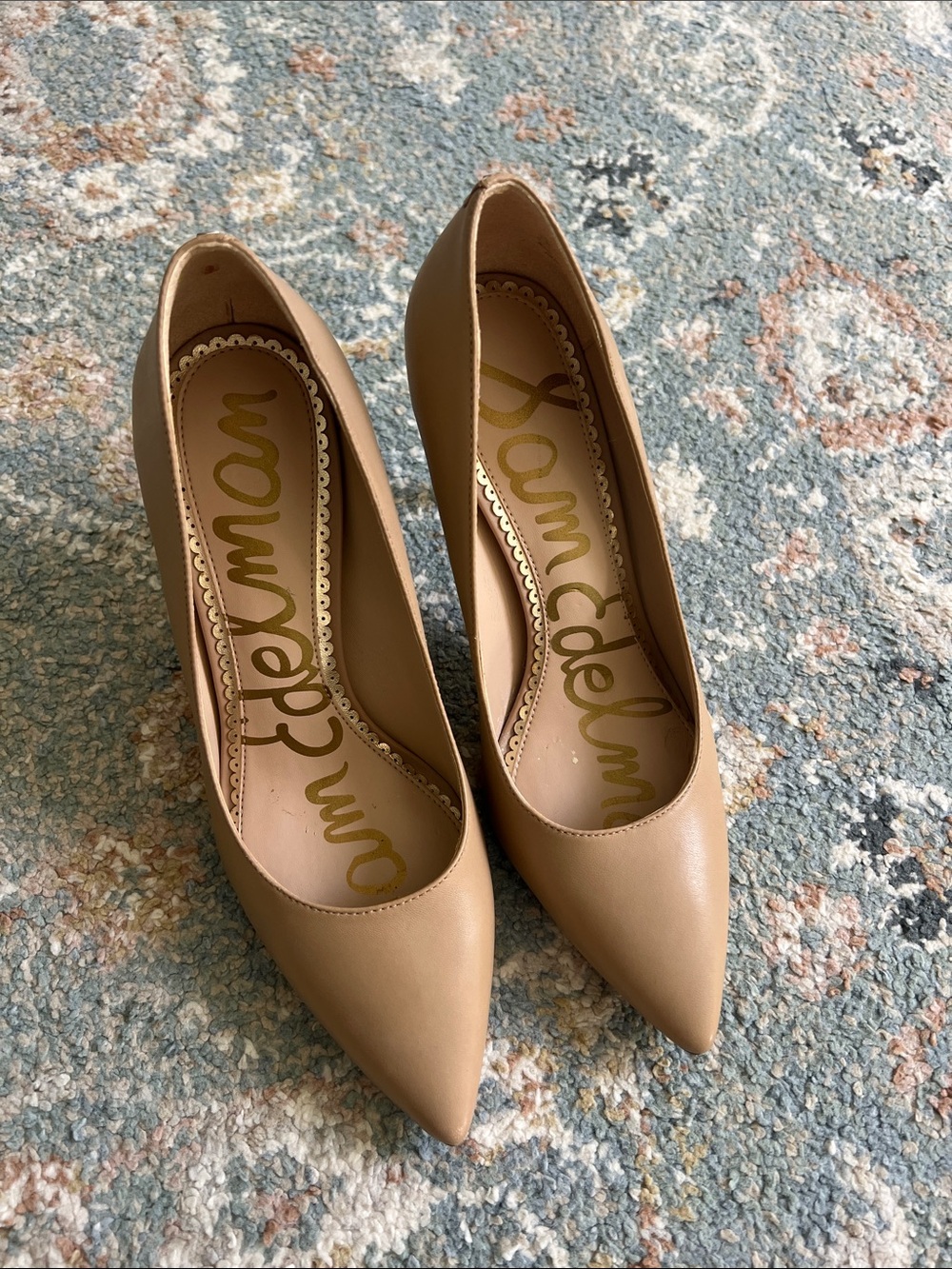 Sam Edelman Beige Pointed-Toe Pumps
